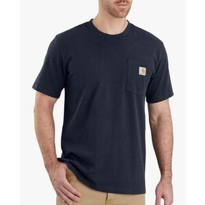 2 Carhartt Relaxed Fit T-Shirt Men's Navy Blue Short Sleeve Pocket Tee